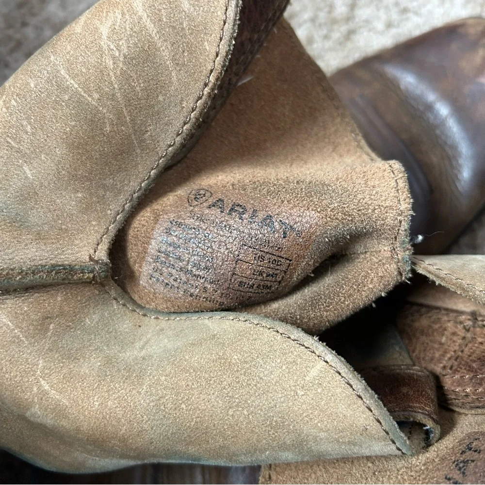 Men’s Brown Ariat Rambler Western Leather Boots Size 10 |A4